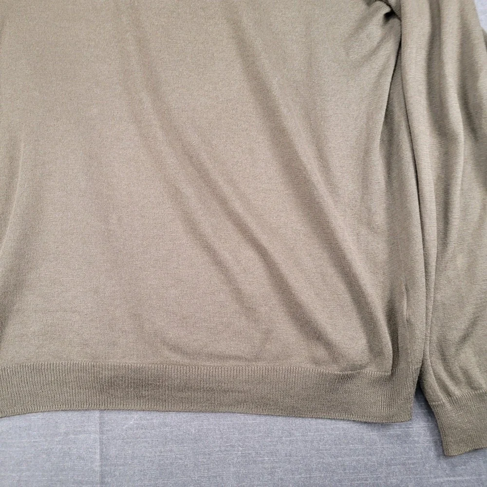 Banana Republic Silk Cashmere Blend Lightweight V-Neck Sweater Olive Green XL‎